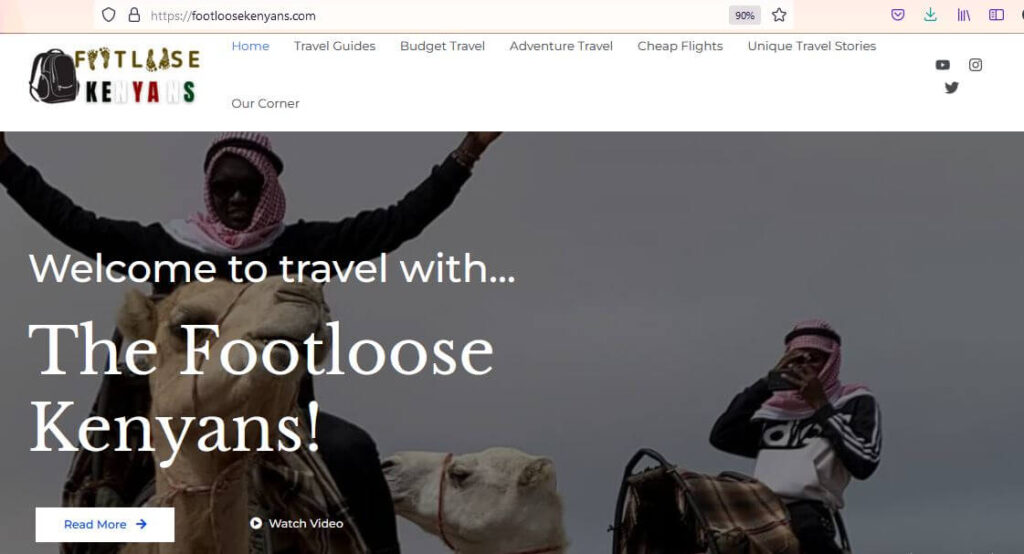 Footloose Kenyans homepage