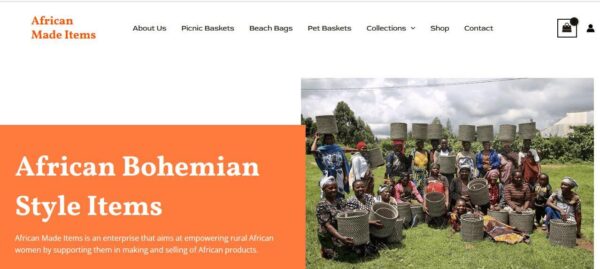 African Made Items ecommerce website design